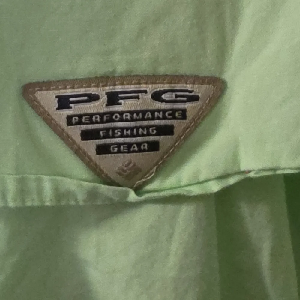 Columbia PFG Men's XL Short Sleeve Vented Fishing Shirt Mint Green - Picture 6 of 8